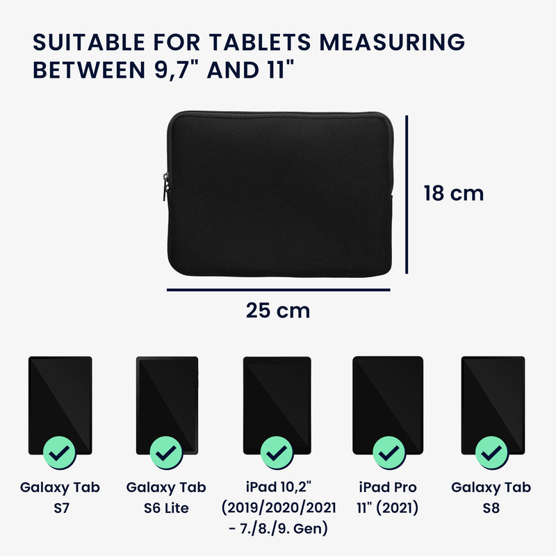 kwmobile Protective Case Compatible with 9.7"-11" Tablet Sleeve with Zipper