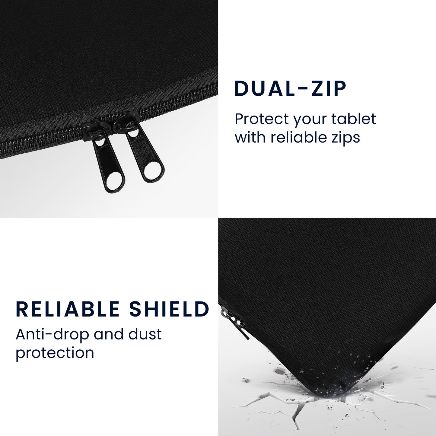 kwmobile Protective Case Compatible with 9.7"-11" Tablet Sleeve with Zipper