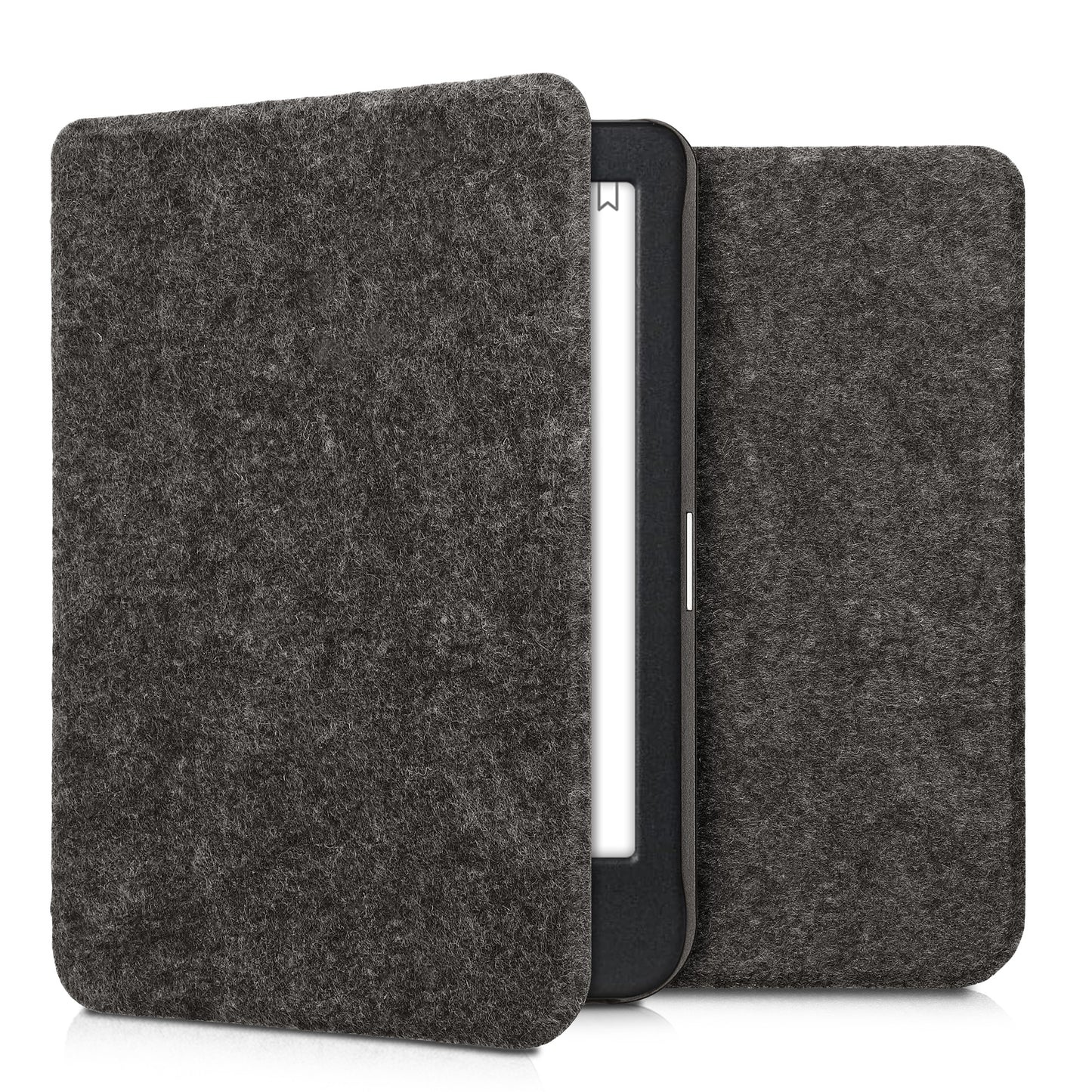 kwmobile Hülle kompatibel mit Kobo Clara BW / Clara Colour / Tolino Shine (5) / Shine Color - Filz Stoff eReader Schutzhülle Cover Case - Dunkelgrau Dunkelgrau  