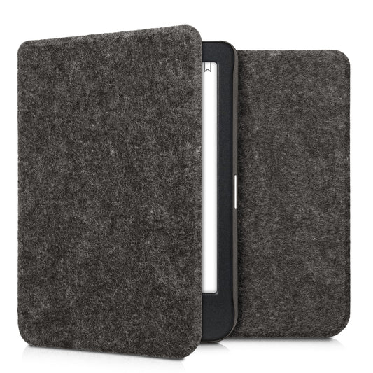 kwmobile Hülle kompatibel mit Kobo Clara BW / Clara Colour / Tolino Shine (5) / Shine Color - Filz Stoff eReader Schutzhülle Cover Case - Dunkelgrau Dunkelgrau  