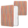 kwmobile Klapphülle kompatibel mit Kobo Kobo Libra Colour / Tolino Vision Color Hülle - eReader Case - Farbenfroh karriert Gelb Rot Grün Gelb  [dsg01]