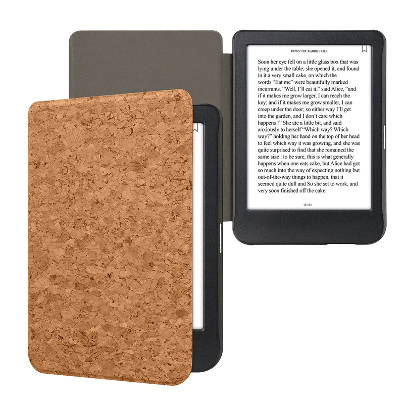 kwmobile Hülle kompatibel mit Kobo Clara BW / Clara Colour / Tolino Shine (5) / Shine Color - Kork eReader Schutzhülle Cover Case - Hellbraun Hellbraun  