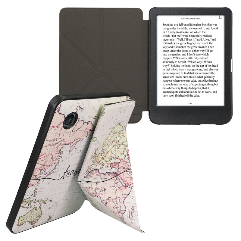 kwmobile Protective Case compatible with Kobo Clara BW / Clara Colour / Tolino Shine (5) / Shine Color - Faux Leather Cover - eReader Case