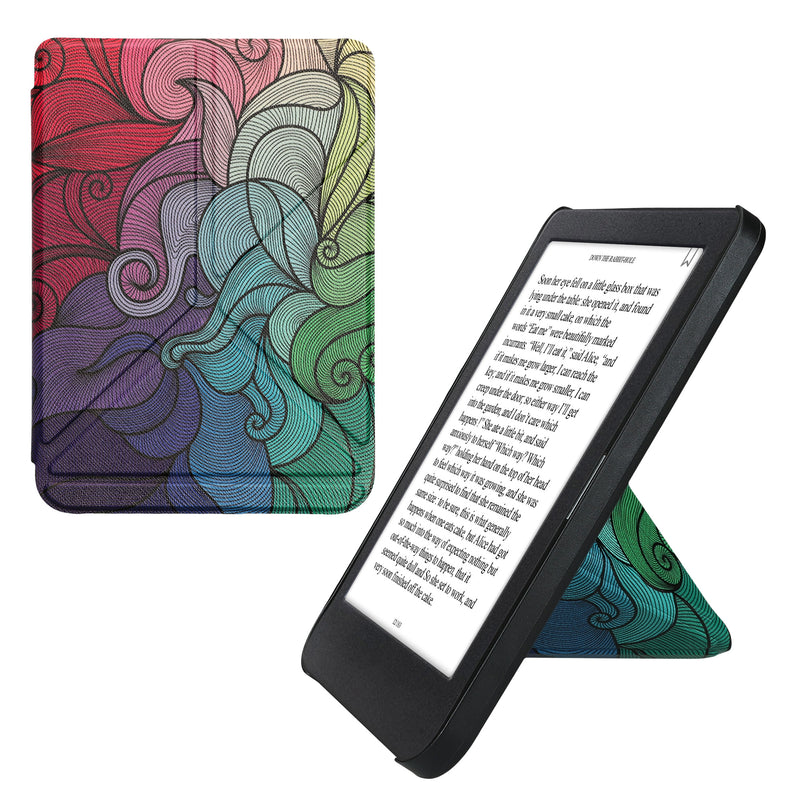 kwmobile Schutzhülle kompatibel mit Kobo Clara BW / Clara Colour / Tolino Shine (5) / Shine Color - Hülle Kunstleder - eReader Cover Case - Farbrausch Pink Blau Grün Pink  [dsg02]