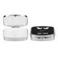 kwmobile Pill Box with 2 Compartments Pill Dispenser Set Small Portable Pill Box Metal Medicine Box Case in Don't Touch