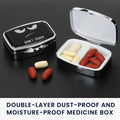 kwmobile Pill Box with 2 Compartments Pill Dispenser Set Small Portable Pill Box Metal Medicine Box Case in Don't Touch
