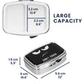 kwmobile Pill Box with 2 Compartments Pill Dispenser Set Small Portable Pill Box Metal Medicine Box Case in Don't Touch