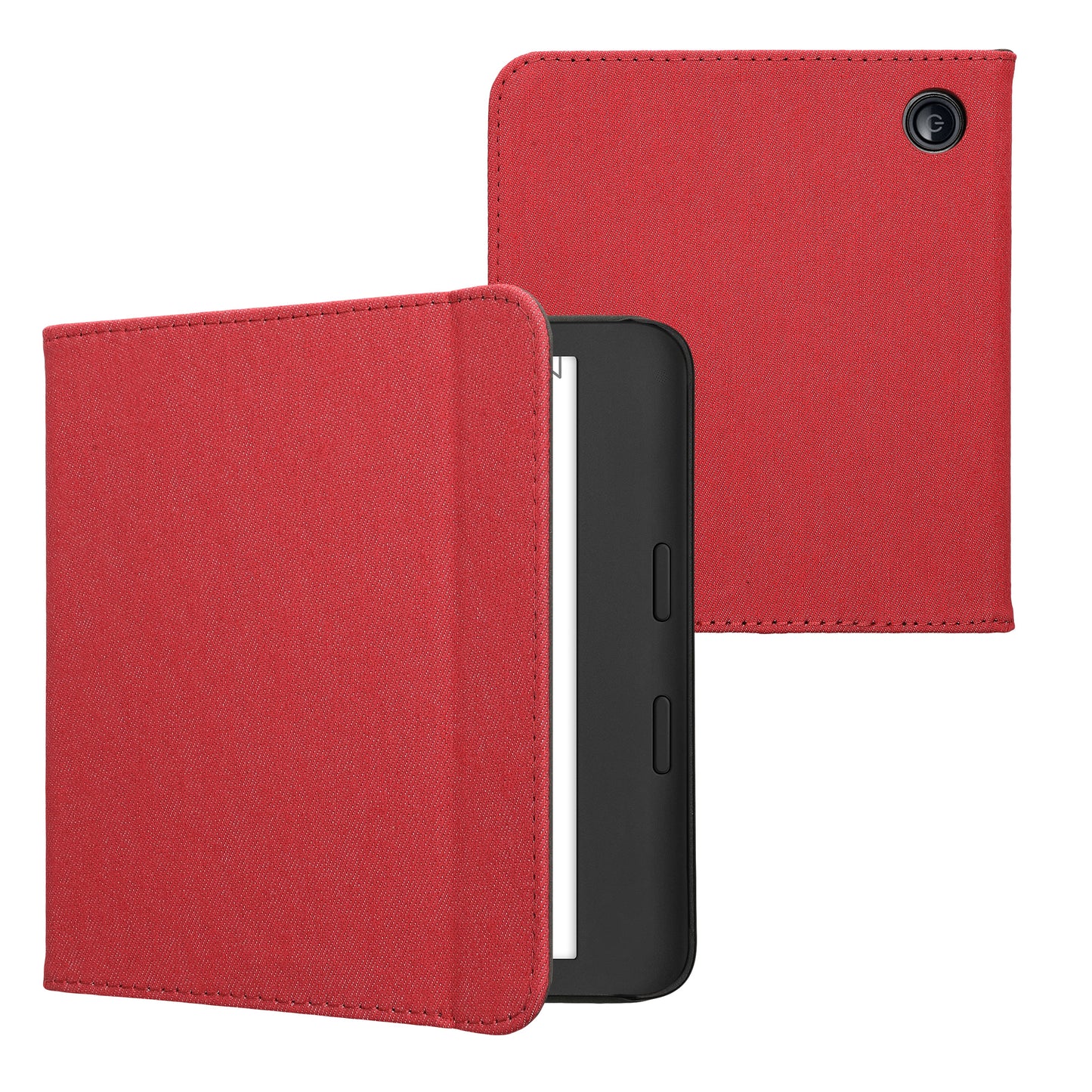kwmobile Klapphülle kompatibel mit Kobo Kobo Libra Colour / Tolino Vision Color - Schutzhülle e-Reader - Hülle eReader - Rot Rot  