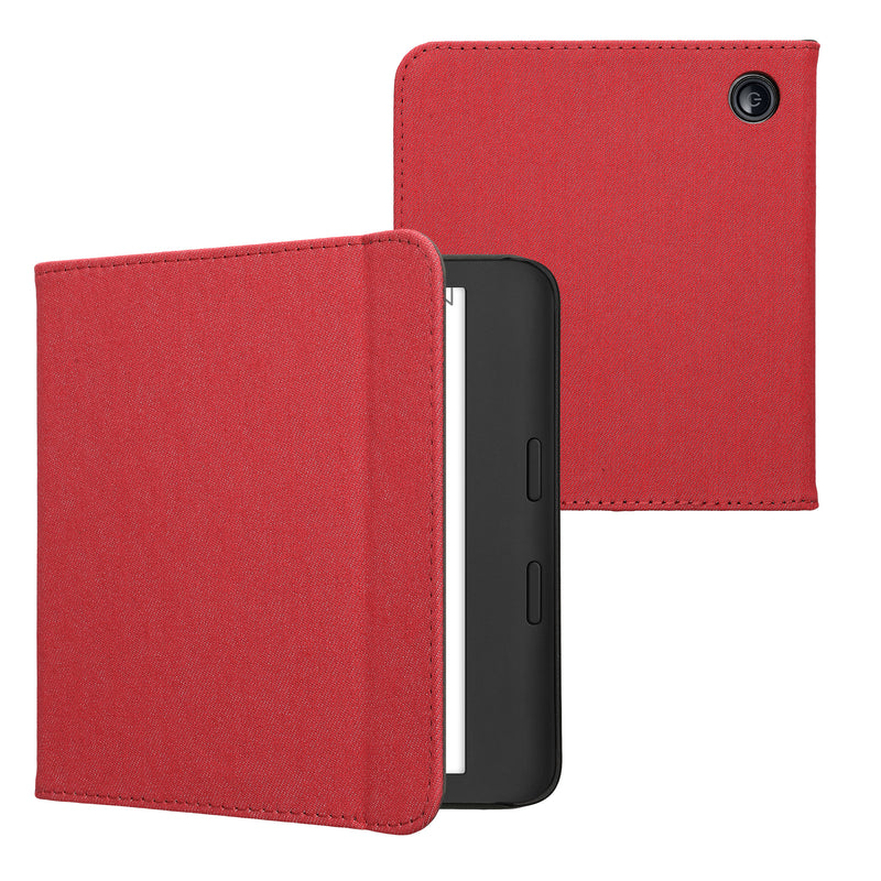 kwmobile Klapphülle kompatibel mit Kobo Kobo Libra Colour / Tolino Vision Color - Schutzhülle e-Reader - Hülle eReader - Rot Rot  