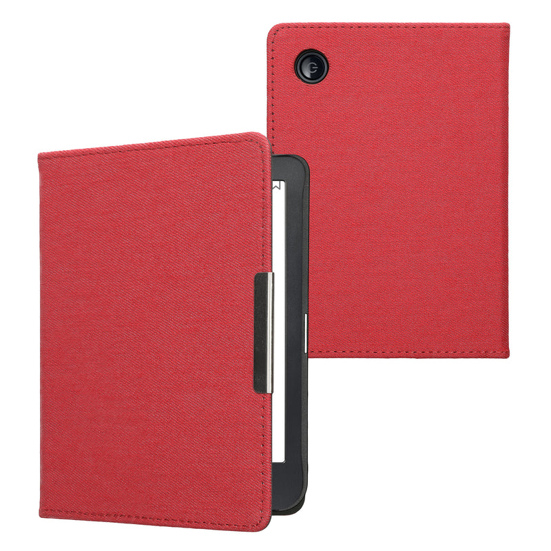 kwmobile Klapphülle kompatibel mit Kobo Clara BW / Clara Colour / Tolino Shine (5) / Shine Color - Schutzhülle e-Reader - Hülle eReader - Rot Rot  