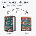 kwmobile Cover for Amazon Kindle Paperwhite (2024)/Colorsoft Case - eReader Flip Case with Auto Sleep Function - Library Motto