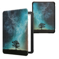 kwmobile Klapphülle kompatibel mit Amazon Kindle Paperwhite (2024)/Colorsoft Hülle - eReader Case - Galaxie Baum Wiese Blau Grau Schwarz Blau  [dsg02]