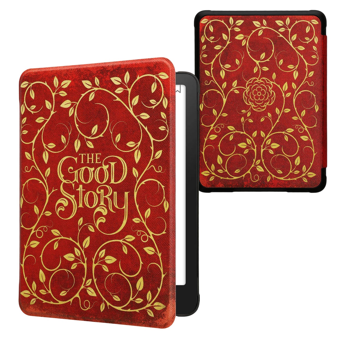 kwmobile Klapphülle kompatibel mit Amazon Kindle Paperwhite (2024)/Colorsoft Hülle - eReader Case - Buchcover Good Story Gelb Orange Rot Gelb  [dsg13]