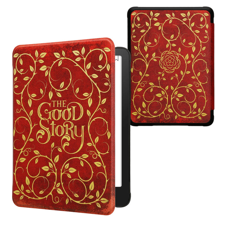 kwmobile Klapphülle kompatibel mit Amazon Kindle Paperwhite (2024)/Colorsoft Hülle - eReader Case - Buchcover Good Story Gelb Orange Rot Gelb  [dsg13]