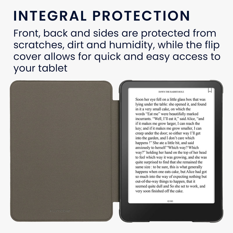 kwmobile Case Compatible with Amazon Kindle Paperwhite (2024)/Colorsoft - Faux Leather eReader Protective Cover Case