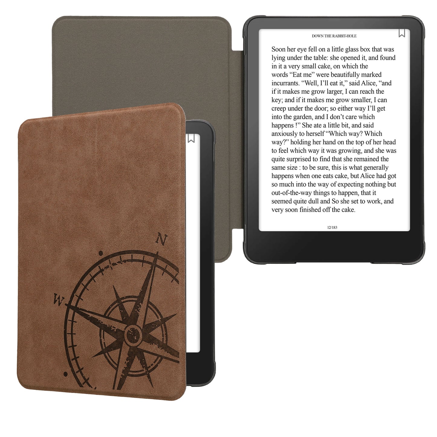 kwmobile Case Compatible with Amazon Kindle Paperwhite (2024)/Colorsoft - Faux Leather eReader Protective Cover