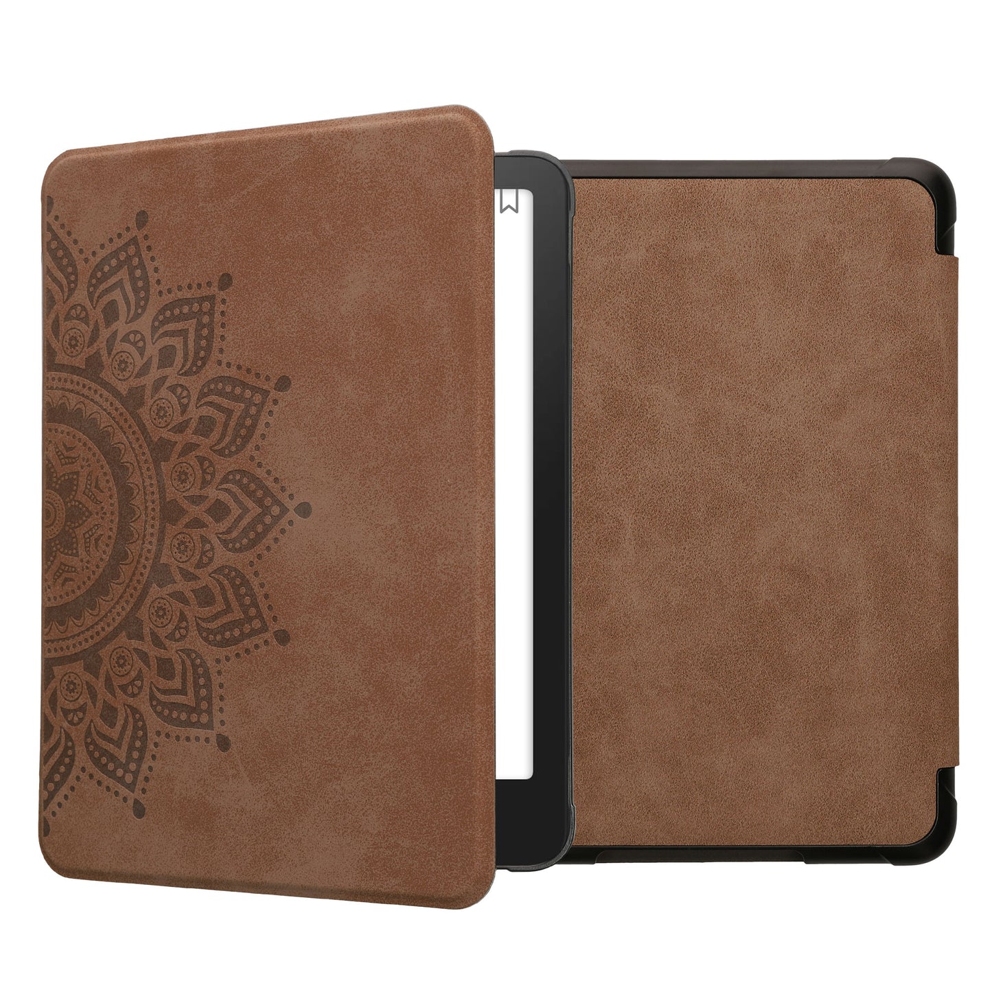 kwmobile Hülle kompatibel mit Amazon Kindle Paperwhite (2024)/Colorsoft - Kunstleder eReader Schutzhülle - Aufgehende Sonne Braun Braun  [dsg02]
