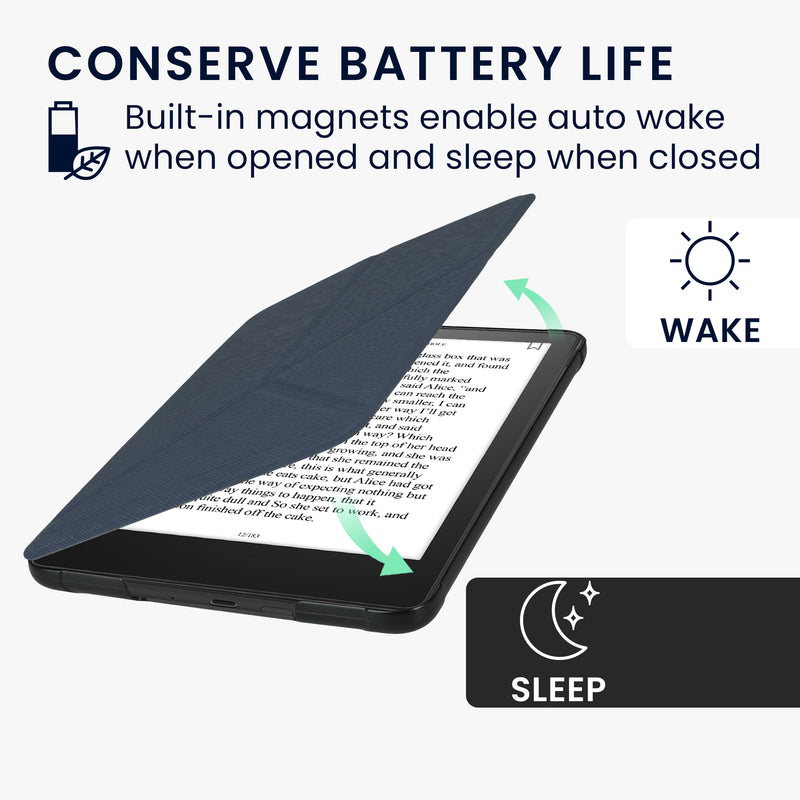 kwmobile Case for Amazon Kindle Paperwhite (2024) - eReader Flip Cover with Auto Sleep Function - Stand Case