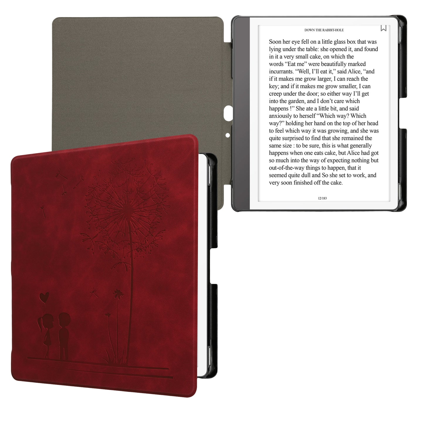 kwmobile Case for Amazon Kindle Scribe (2024) - eReader Cover Made of Faux Leather with Auto Sleep Function - Dandelion Love