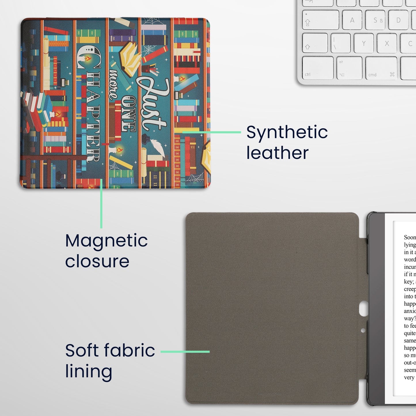 kwmobile Protective Case for Amazon Kindle Scribe (2024) - eReader Flip Case with Auto Sleep Function