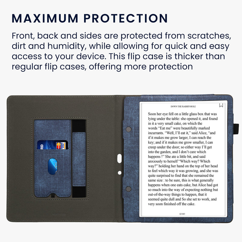 kwmobile Case Compatible with Amazon Kindle Scribe (2024) Flip Case with Hand Strap Cover