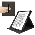 kwmobile Hülle kompatibel mit Amazon Kindle Scribe (2024) Hülle - Case mit Schlaufe und Ständer - Lesende Frau Schwarz Beige Schwarz  [dsg01]
