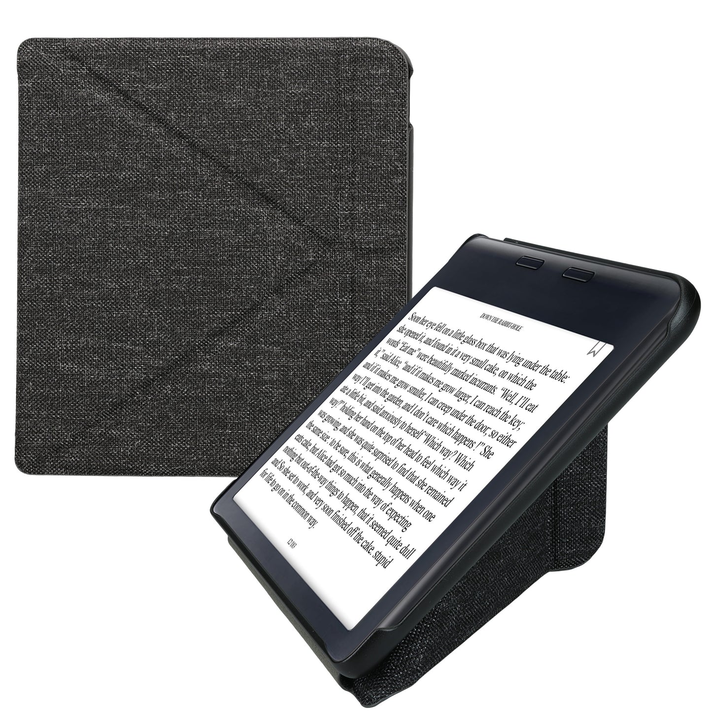 kwmobile Hülle kompatibel mit Kobo Kobo Libra Colour / Tolino Vision Color - Stoff eReader Schutzhülle Cover Case - Dunkelgrau Dunkelgrau  