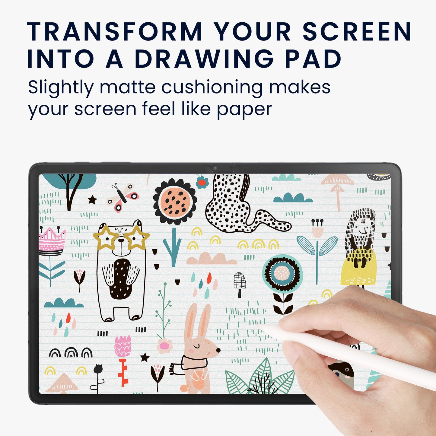 kwmobile Screen Protector compatible with Samsung Galaxy Tab S7 FE Paper Feel Film Tablet Full Screen Paper Feel Cover Tablet Display Film Paper Feel