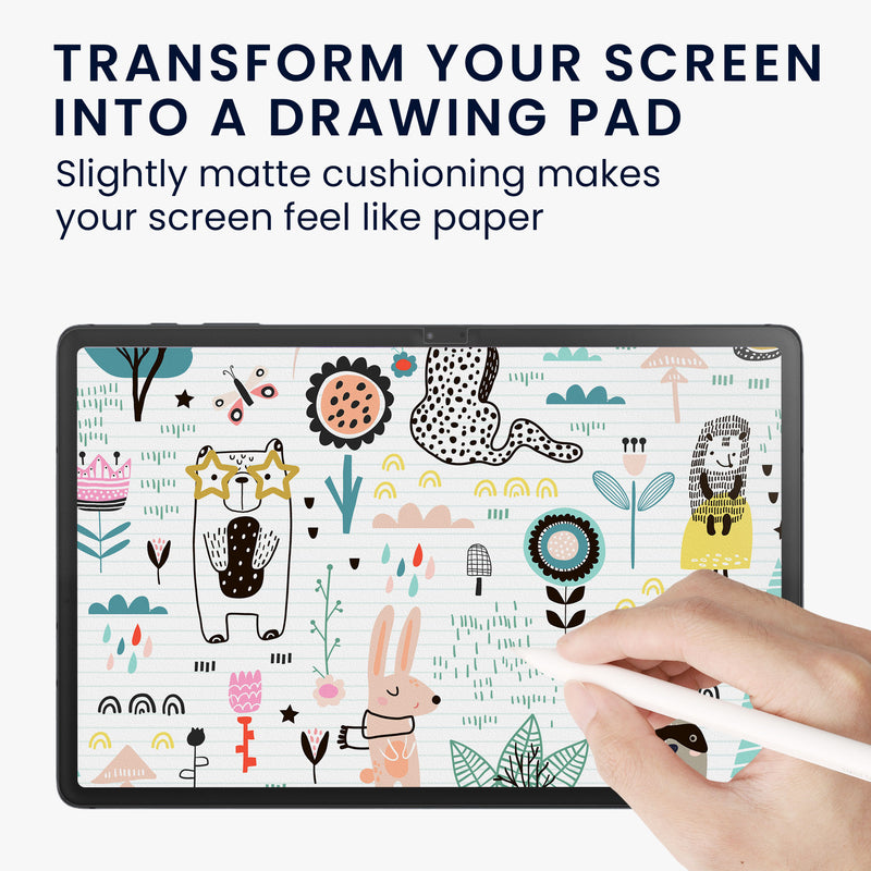 kwmobile Screen Protector compatible with Samsung Galaxy Tab S7 FE Paper Feel Film Tablet Full Screen Paper Feel Cover Tablet Display Film Paper Feel