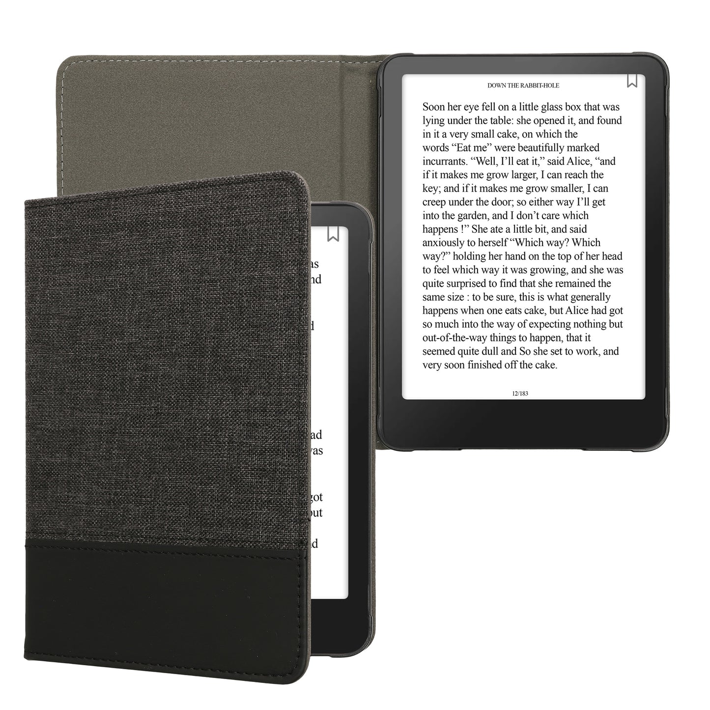 kwmobile Hülle kompatibel mit Amazon Kindle Paperwhite (2024)/Colorsoft - Canvas eReader Schutzhülle Cover Case - Anthrazit Schwarz Anthrazit  