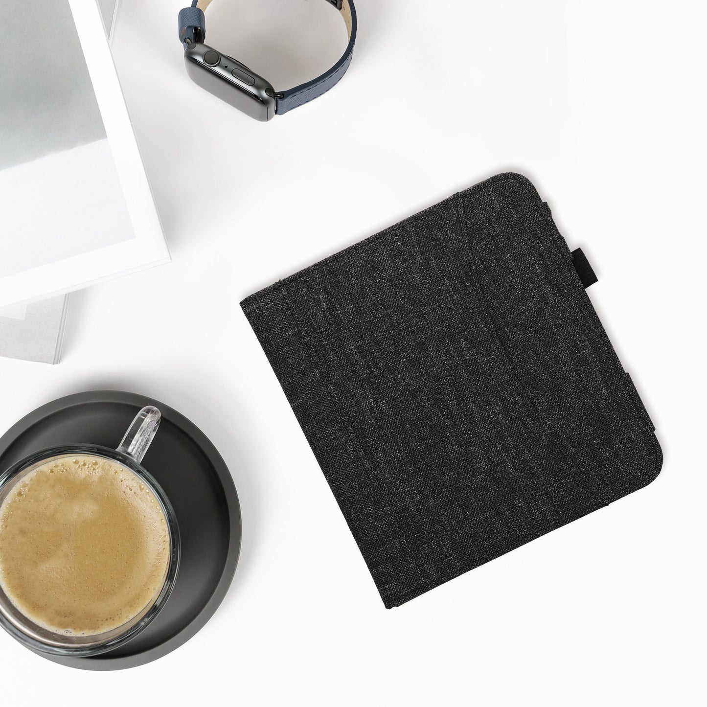 kwmobile Flip Case compatible with Kobo Kobo Libra Colour / Tolino Vision Color - Front Pocket Hand Strap