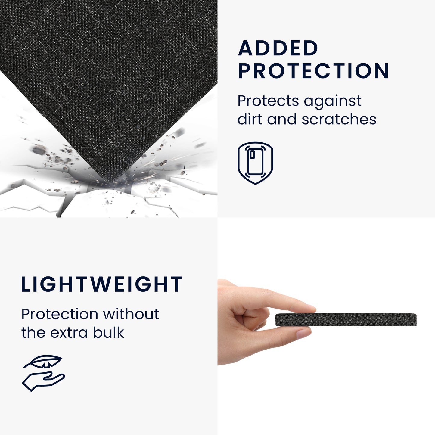 kwmobile Flip Case compatible with Kobo Kobo Libra Colour / Tolino Vision Color - Front Pocket Hand Strap