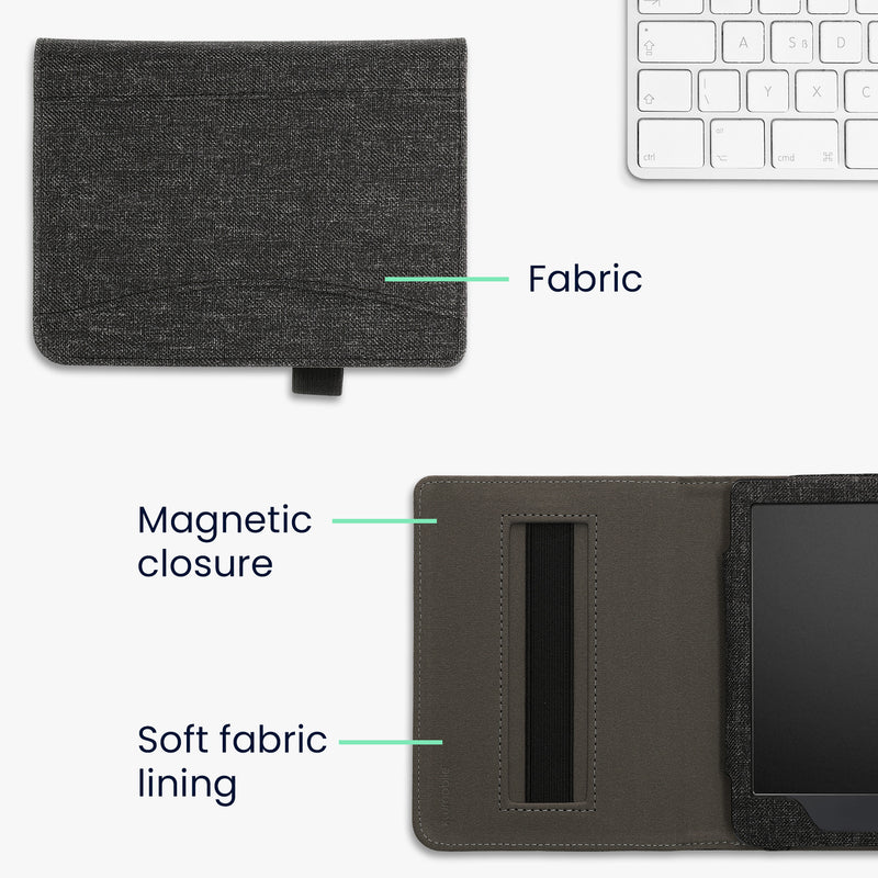 kwmobile Flip Case compatible with Kobo Clara BW / Clara Colour / Tolino Shine (5) / Shine Color - Front Pocket Hand Strap