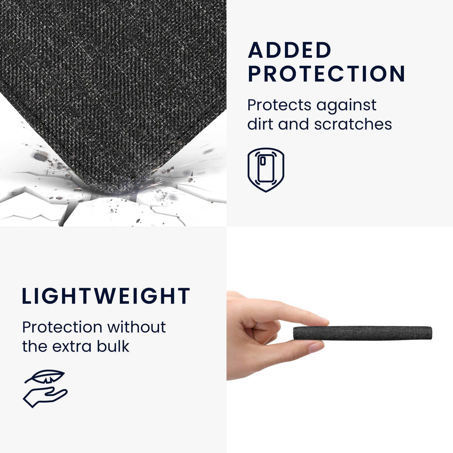 kwmobile Flip Case compatible with Kobo Clara 2E / Tolino Shine 4 - Front Pocket Hand Strap