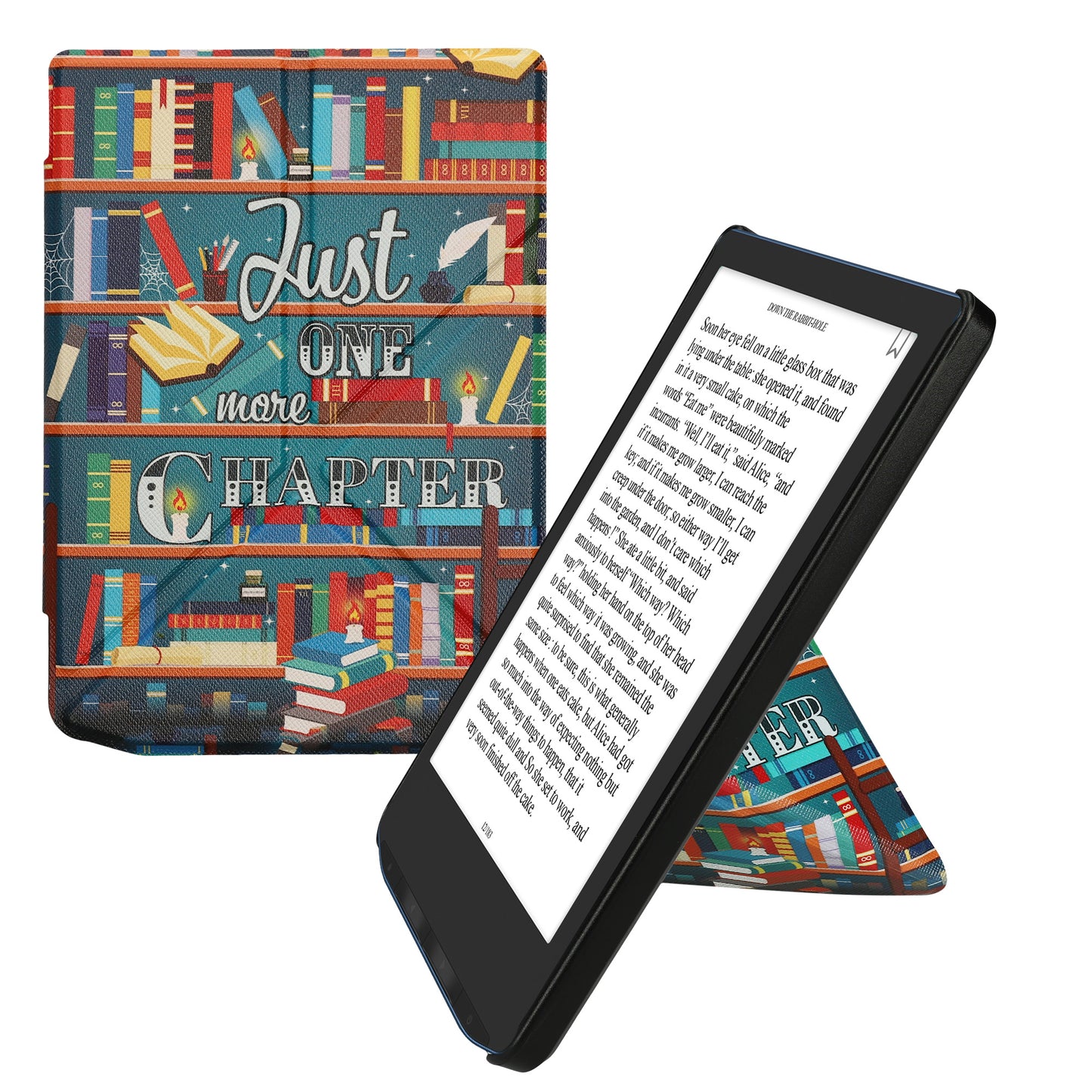kwmobile Schutzhülle kompatibel mit Pocketbook Verse / Verse Lite / Verse Pro / Color / Vivlio Light/Light HD - Hülle Kunstleder - eReader Cover Case - Bibliothek Motto Mehrfarbig Mehrfarbig  [dsg03]