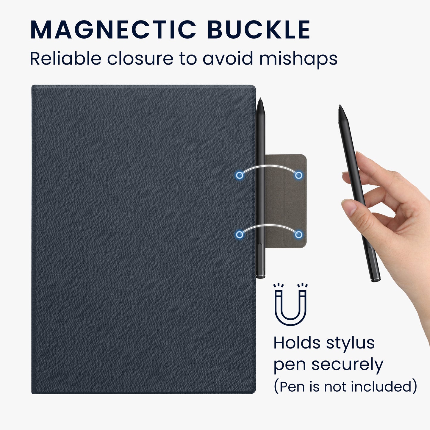 kwmobile Case compatible with Remarkable Paper Pro Case - Magnetic Closure - Cover with integrated pen holder - Bag