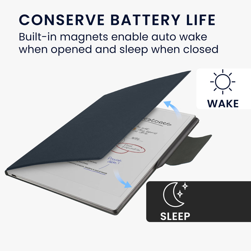kwmobile Case compatible with Remarkable Paper Pro Case - Magnetic Closure - Cover with integrated pen holder - Bag