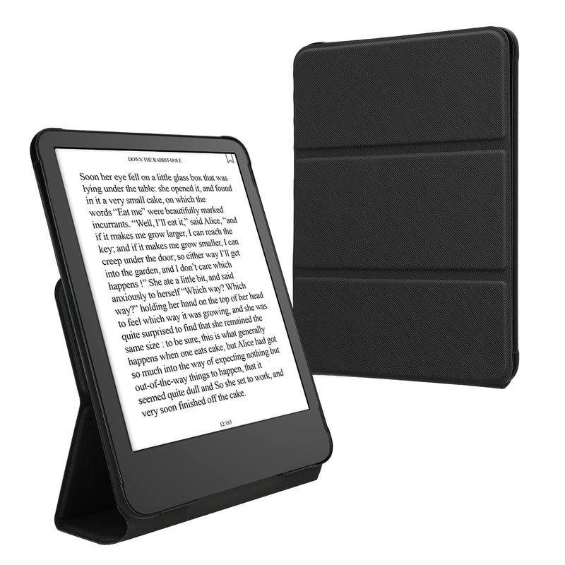 kwmobile Hülle für Amazon Kindle Paperwhite (2024)/Colorsoft Case - Schutzhülle aus Kunstleder - Magnetverschluss Cover mit Standfunktion in Schwarz Schwarz  