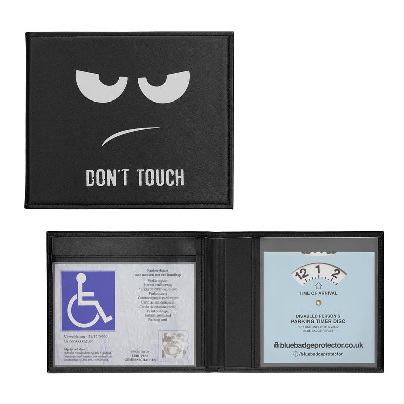 kwmobile Hülle für den deutschen Schwerbehindertenausweis - Schutzhülle aus Kunstleder in Weiß Schwarz - Cover mit Fächern - Ausweishülle klappbar Don't Touch Weiß  [dsg01]