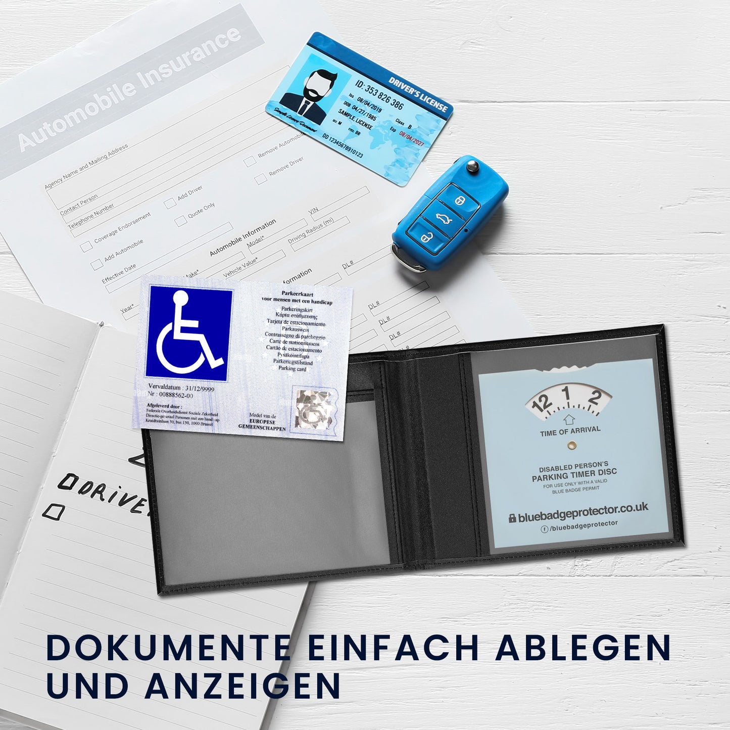 kwmobile Cover for the German Disability Pass - Cover with Slots - Foldable Pass Holder Don't Touch