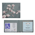 kwmobile Hülle für den deutschen Schwerbehindertenausweis - Schutzhülle aus Kunstleder in Taupe Weiß Blaugrau - Cover mit Fächern - Ausweishülle klappbar Magnolien Taupe  [dsg02]