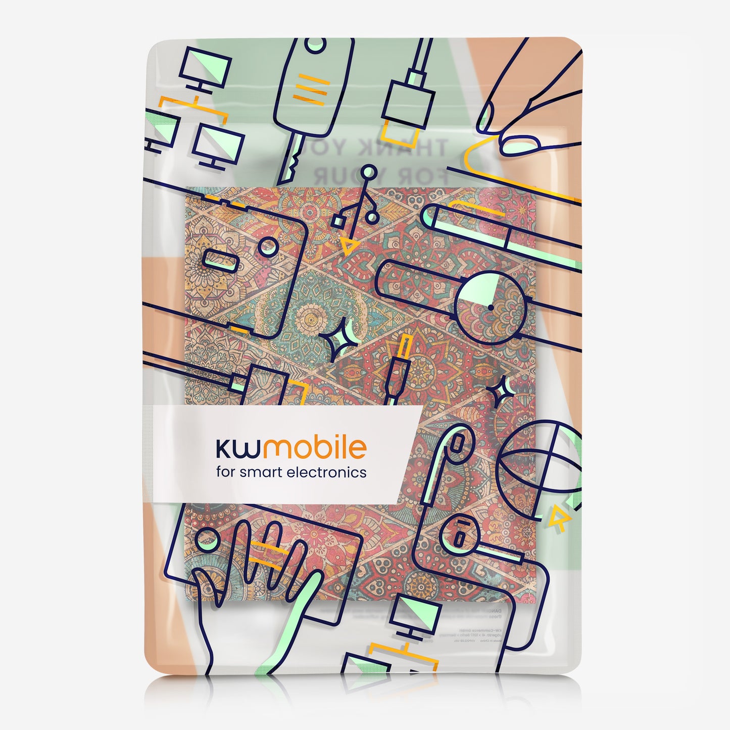 kwmobile Case for the German Disability Pass - Protective Cover - Cover with Compartments - Foldable Pass Holder Mandala Tiles