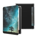 kwmobile E-Reader Schutzhülle kompatibel mit Amazon Kindle Paperwhite (2024)/Colorsoft Hülle - Kunstleder Case mit Auto Sleep/Wake Funktion für e-Reader - Galaxie Baum Wiese Blau  [dsg03]
