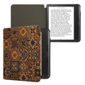 kwmobile Hülle kompatibel mit Kobo Kobo Libra Colour / Tolino Vision Color - Kork eReader Schutzhülle Cover Case - Fliesenmuster Braun Blau Rot Braun  [dsg02]