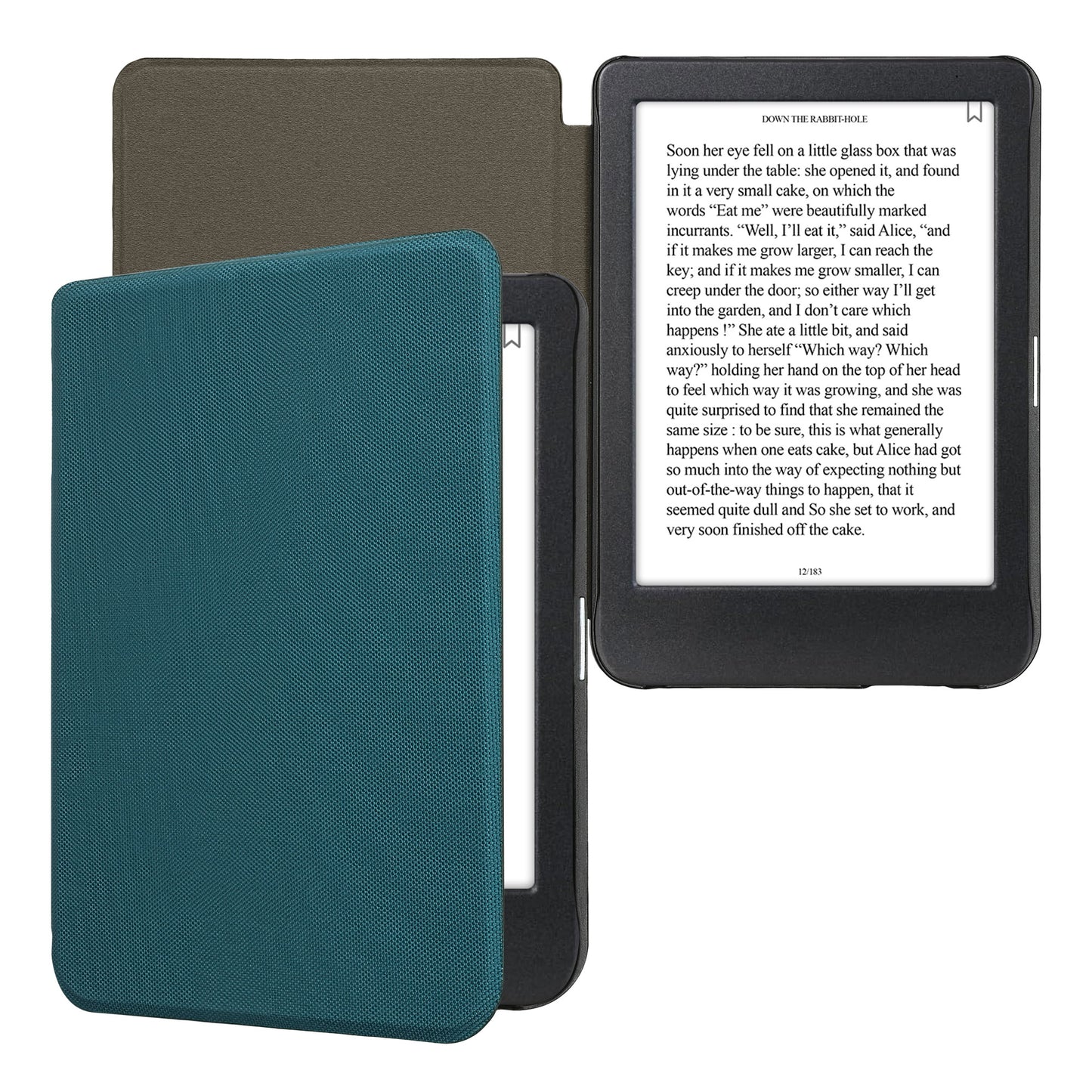 kwmobile Hülle kompatibel mit Kobo Clara BW / Clara Colour / Tolino Shine (5) / Shine Color - Nylon eReader Schutzhülle Cover Case - Petrol Petrol  