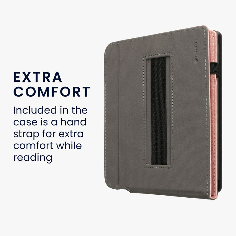 kwmobile Case Compatible with Kobo Libra Colour / Tolino Vision Color - e-Reader Cover with Hand Strap Stand