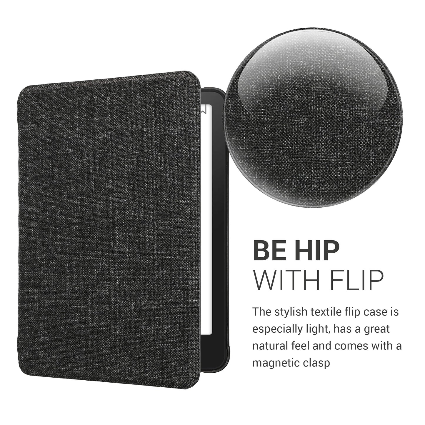 kwmobile Case Compatible with Amazon Kindle Paperwhite (2024) Fabric eReader Protective Cover Case
