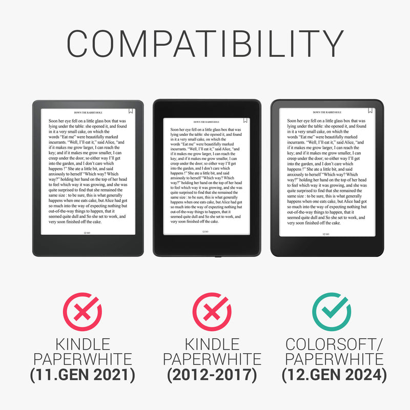 kwmobile Case Compatible with Amazon Kindle Paperwhite (2024) Fabric eReader Protective Cover Case