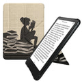 kwmobile Schutzhülle kompatibel mit Amazon Kindle Paperwhite (2024)/Colorsoft - Hülle Kunstleder - eReader Cover Case - Lesende Frau Schwarz Beige Schwarz  [dsg02]