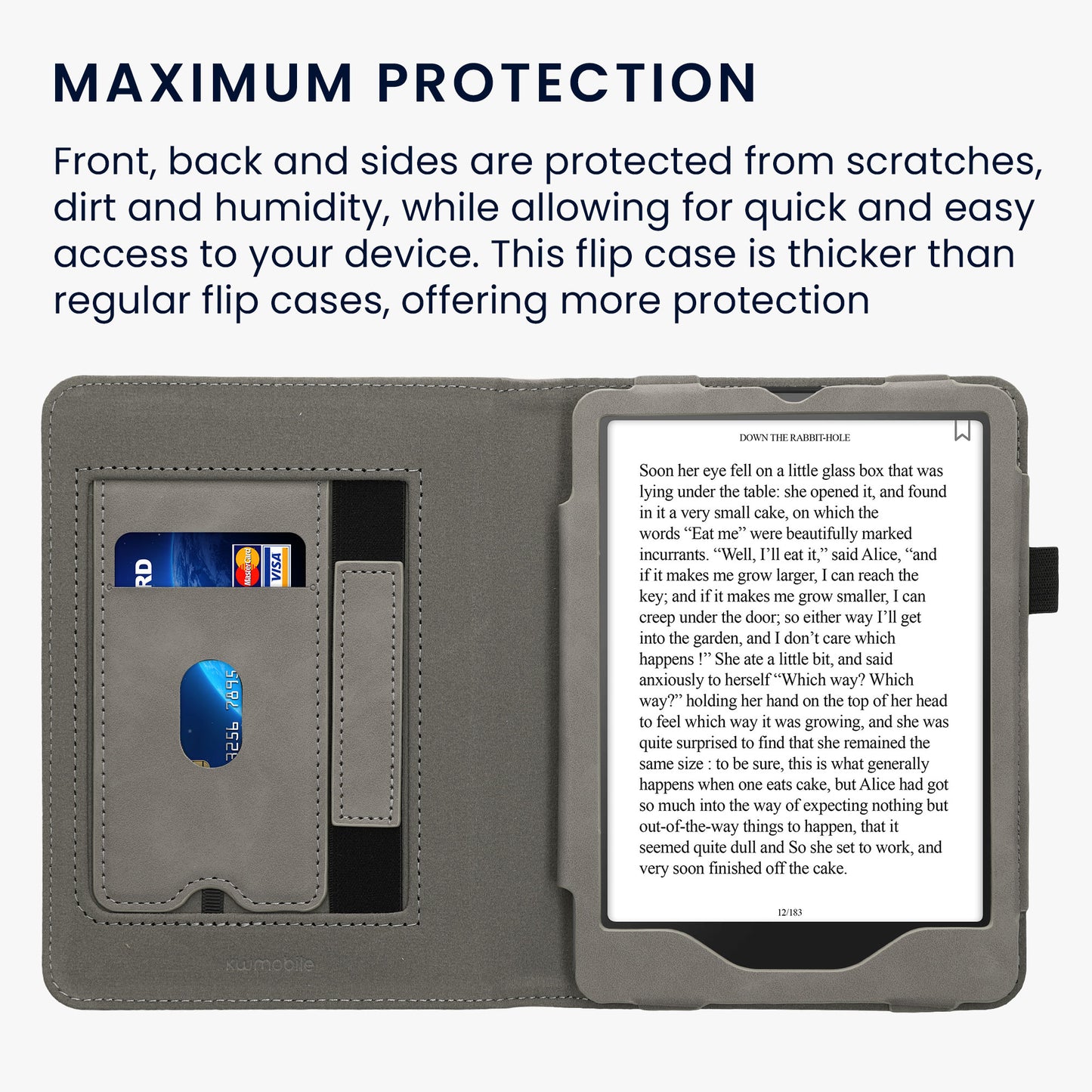 kwmobile Case Compatible with Amazon Kindle Paperwhite (2024)/Colorsoft Flip Case - Cover with Hand Strap